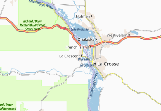 Karte Stadtplan La Crescent