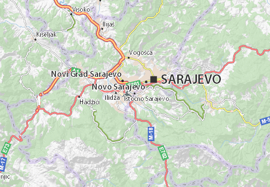 sarajevo mapa Map of Istočno Sarajevo   Michelin Istočno Sarajevo map   ViaMichelin sarajevo mapa