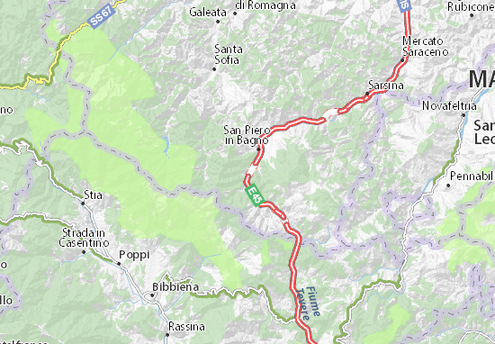 Kaart Plattegrond Bagno di Romagna