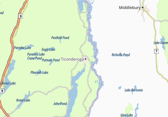 Kaart Plattegrond Ticonderoga