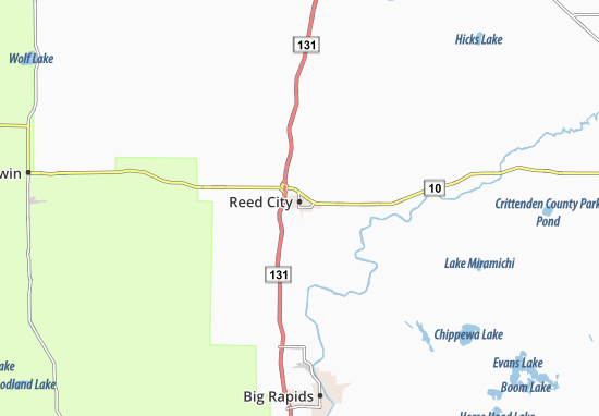 Kaart Plattegrond Reed City