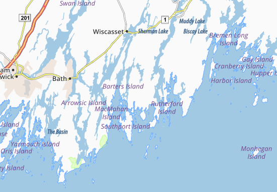 Mapa Boothbay