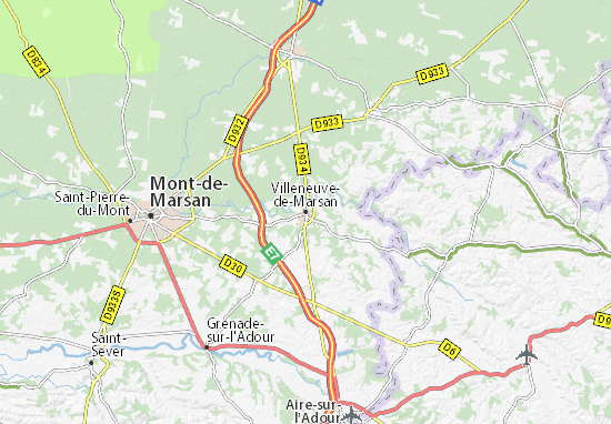 Kaart Plattegrond Villeneuve-de-Marsan