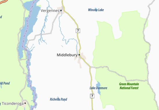 Karte Stadtplan Middlebury
