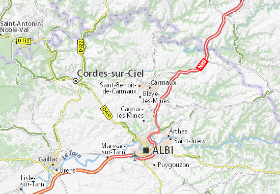 Kaart Plattegrond Blaye-les-Mines
