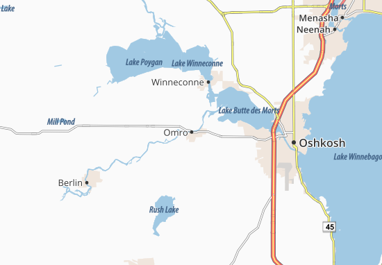 Karte Stadtplan Omro