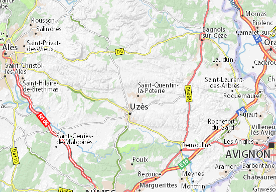 Kaart Plattegrond Saint-Quentin-la-Poterie