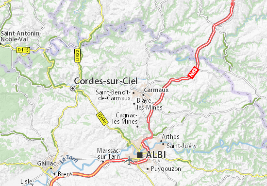 Kaart Plattegrond Saint-Benoît-de-Carmaux