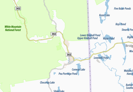 Kaart Plattegrond North Conway
