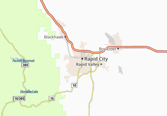 Kaart Plattegrond Rapid City