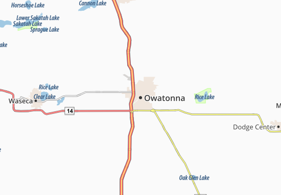 Kaart Plattegrond Owatonna