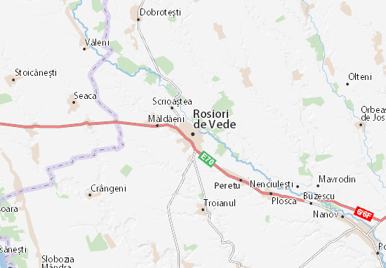 Karte Stadtplan Rosiori de Vede