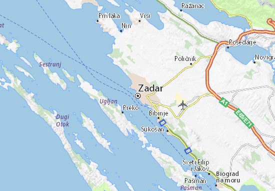 zadar mapa Map of Zadar   Michelin Zadar map   ViaMichelin zadar mapa