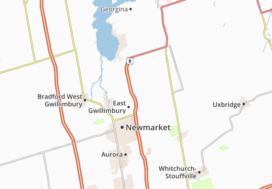 Karte Stadtplan East Gwillimbury