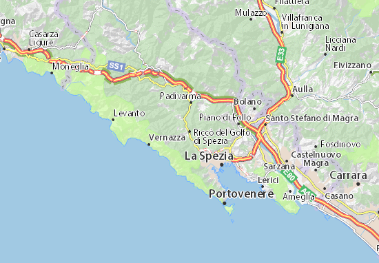Mapas-Planos Riccò del Golfo di Spezia