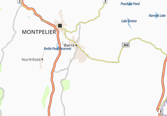 Karte Stadtplan Graniteville-East Barre