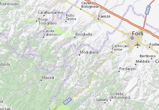 Kaart Plattegrond Modigliana