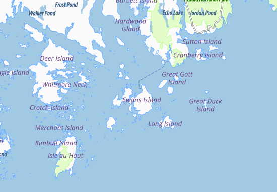 Karte Stadtplan Swans Island