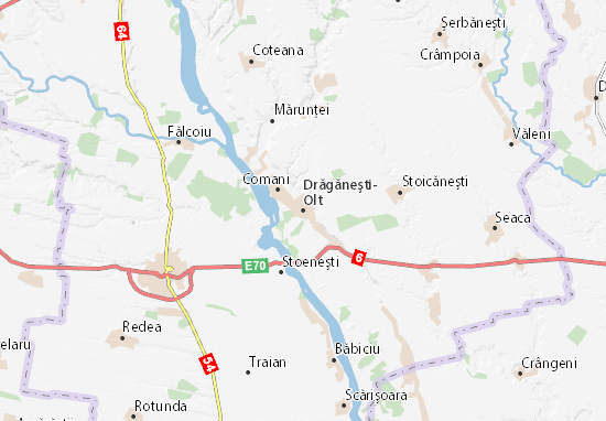 Kaart Plattegrond Drăgăneşti-Olt