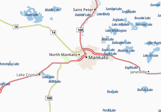 Karte Stadtplan North Mankato