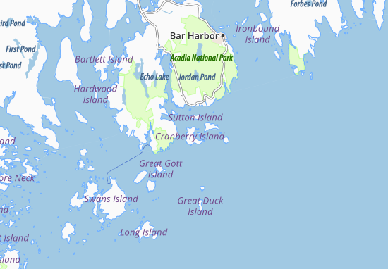 Karte Stadtplan Cranberry Isles