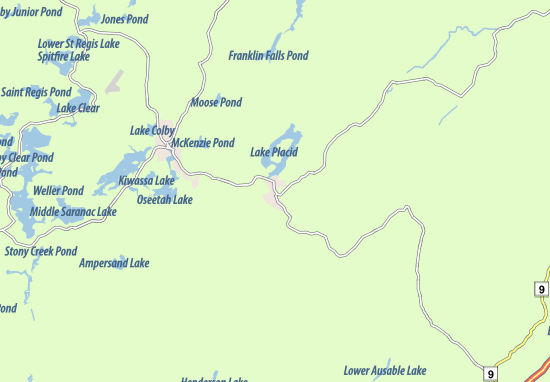 Karte Stadtplan Lake Placid