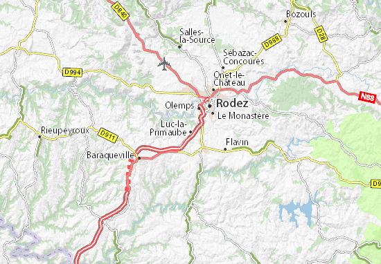 Karte Stadtplan Luc-la-Primaube