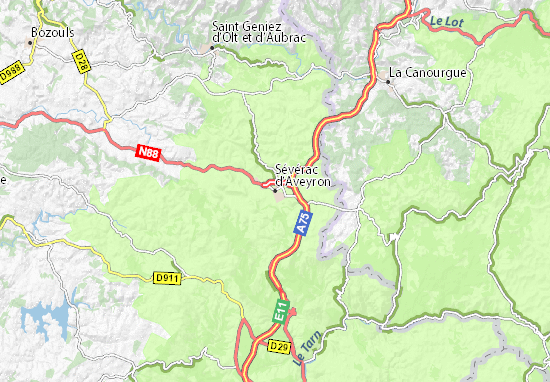 Kaart Plattegrond Sévérac d’Aveyron