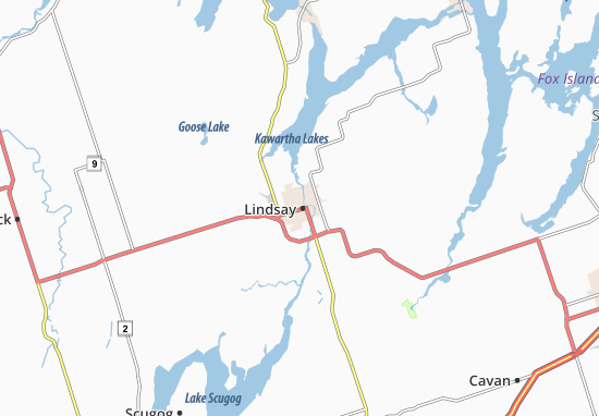 Karte Stadtplan Lindsay