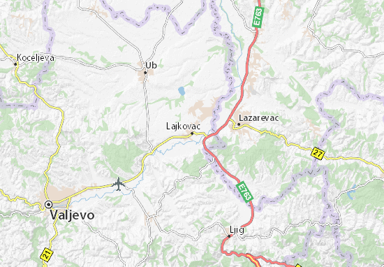 Kaart Plattegrond Lajkovac