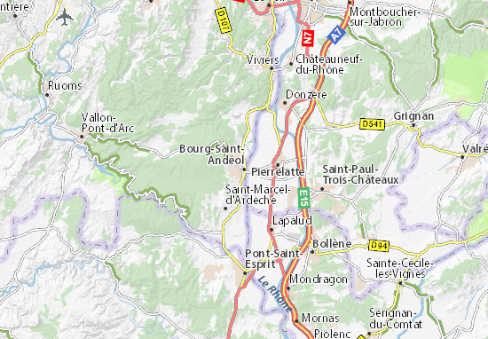 Karte Stadtplan Bourg-Saint-Andéol