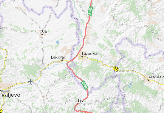 Kaart Plattegrond Lazarevac