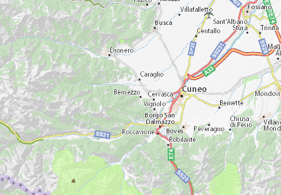 Karte Stadtplan Bernezzo
