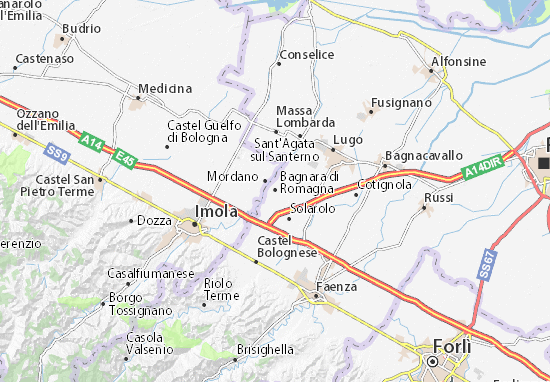 Karte Stadtplan Bagnara di Romagna