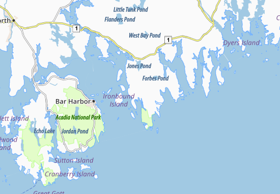 Kaart Plattegrond Winter Harbor