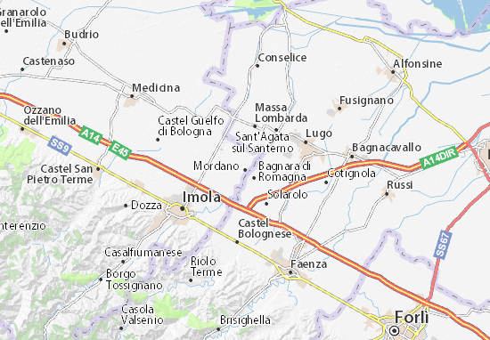 Karte Stadtplan Mordano