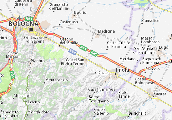 Karte Stadtplan Castel San Pietro Terme