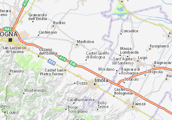 Karte Stadtplan Castel Guelfo di Bologna