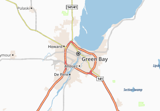 Karte Stadtplan Green Bay