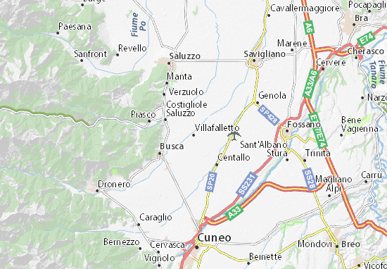 Karte Stadtplan Villafalletto
