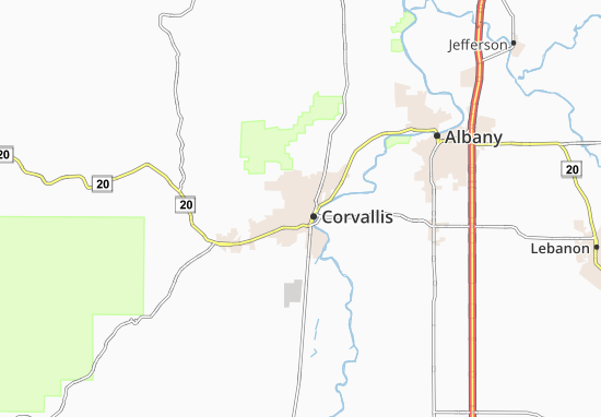 Kaart Plattegrond Corvallis