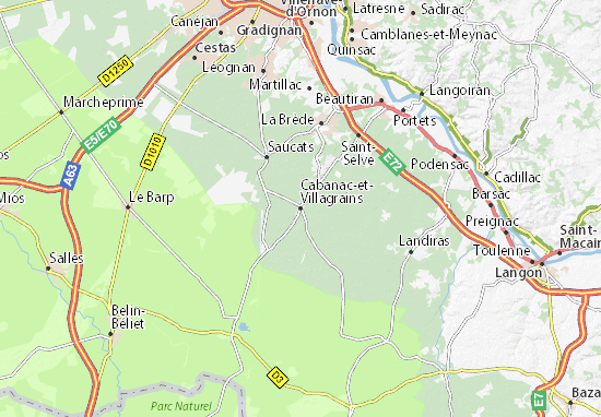 Cabanac-et-Villagrains Map