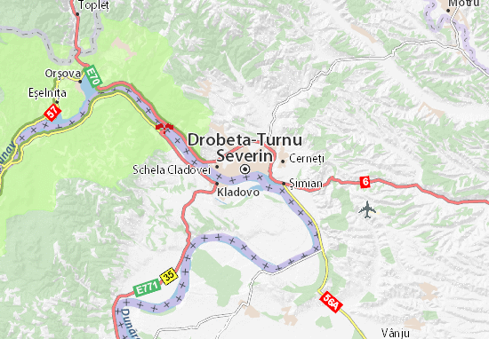 Kaart Plattegrond Drobeta-Turnu Severin