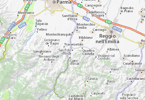 Karte Stadtplan San Polo d&#x27;Enza