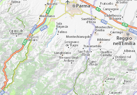 Karte Stadtplan Lesignano de&#x27; Bagni
