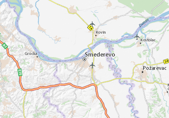 smederevo mapa Mapa Smederevo   plano Smederevo   ViaMichelin smederevo mapa