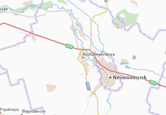 Kaart Plattegrond Kochubeyevskoye