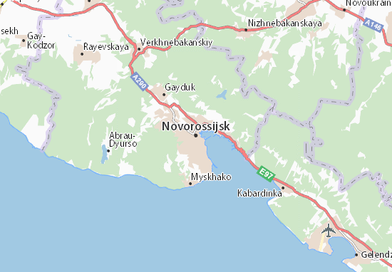 Mapa Novorossijsk