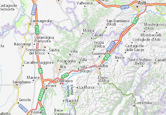 Mapa Corneliano d&#x27;Alba