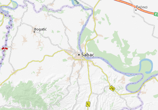 Kaart Plattegrond Šabac